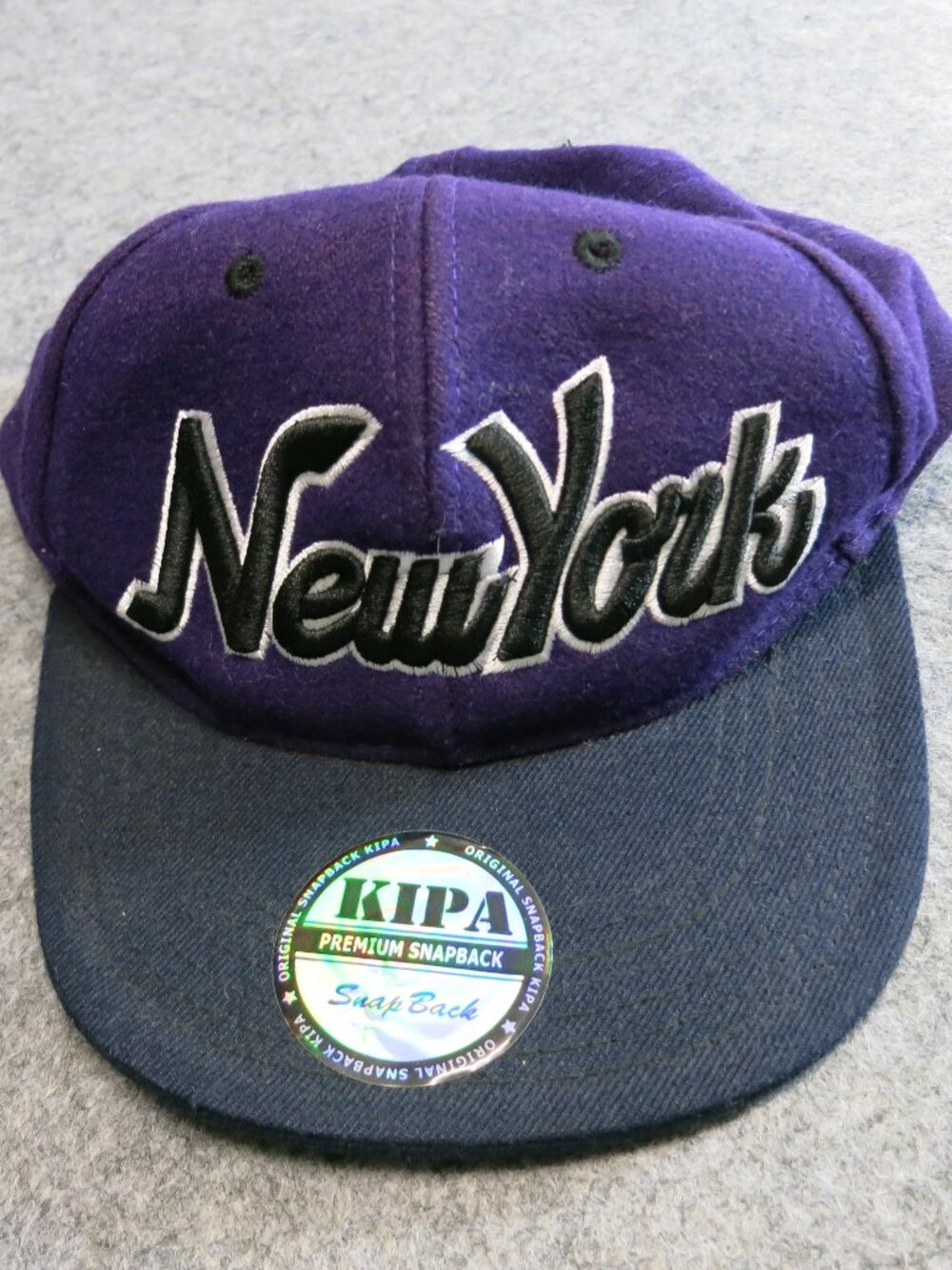 New York Dark Purple Black Snapback Premium Headwear Cap Hat KIPA Sportswear